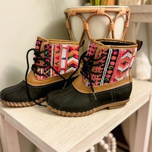 Girls fleece lined snow / rain boots #duckboots #sequins - NEW